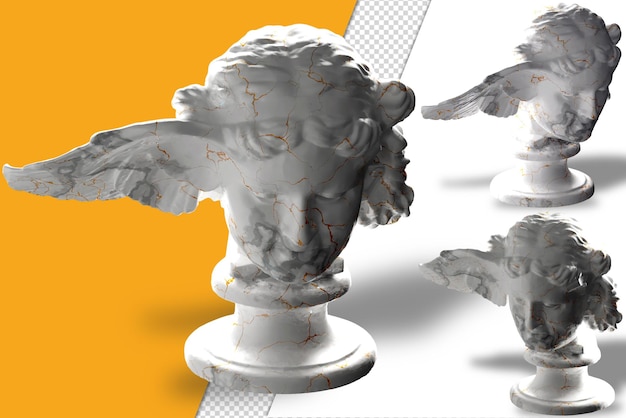 Luxurious white gold Hypnos statue rendered 3D Perfect for album covers apparel design social media