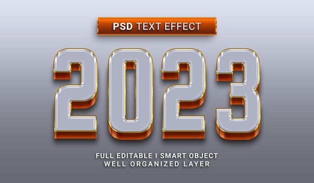 Luxury 2023 3d style psd text effect