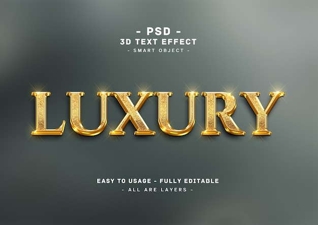 Luxury 3d golden text effect