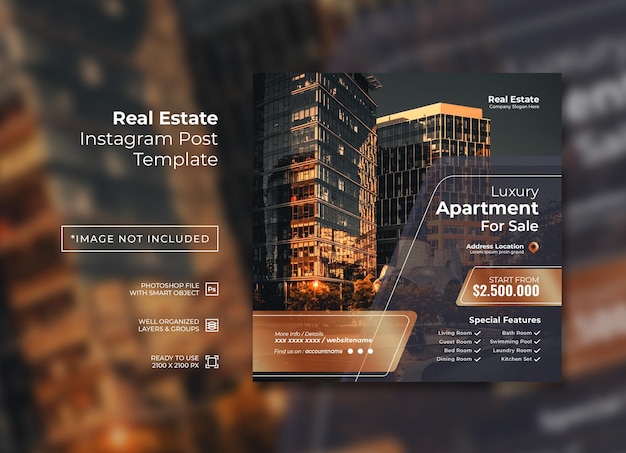 Luxury apartment real estate for sale instagram post