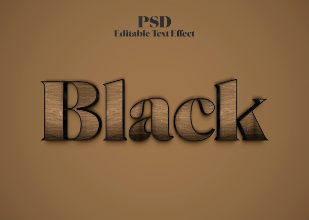 PSD luxury black 3d text effect psd