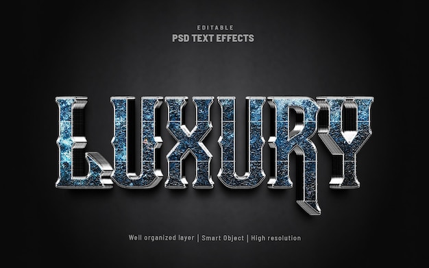 Luxury black silver editable text effect 