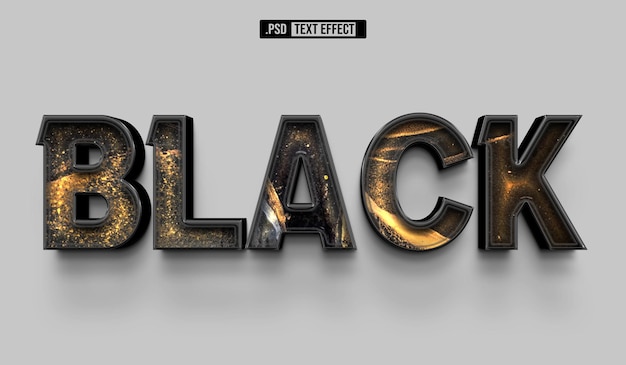 Luxury Black Text Effect PSD Luxury 3d text effect