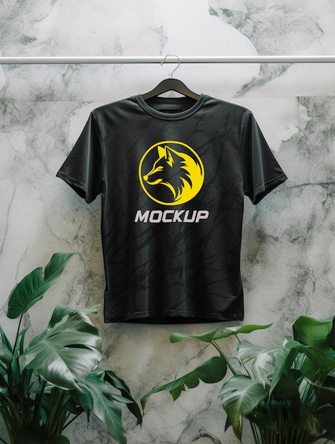 Luxury Black tshirt mockup psd