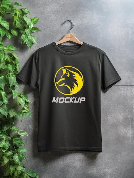 Luxury Black tshirt mockup psd