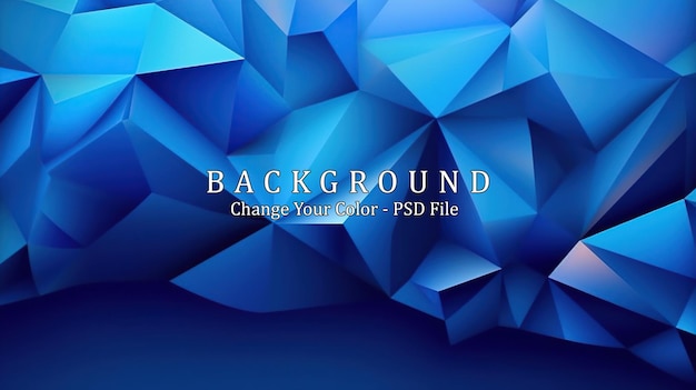 PSD luxury blue background with low poly triangle generative ai