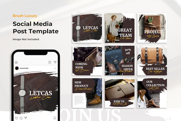 Luxury Brush Shop Store Social Media Banner Instagram Templates