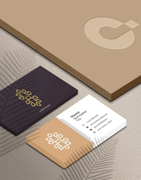 PSD luxury business card mockup for business presentation