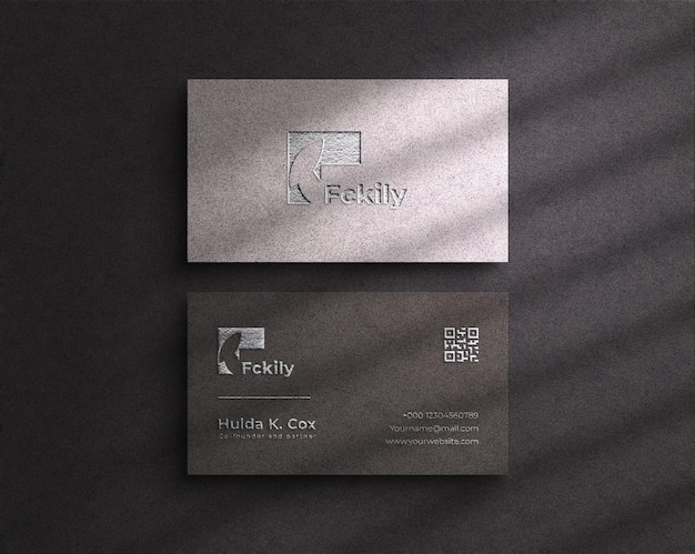 Luxury business card mockup with debossed effect