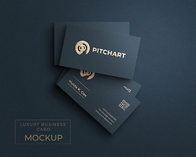 luxury business card mockup with embossed effect