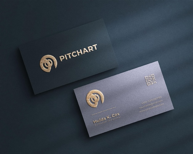 luxury business card mockup with embossed effect