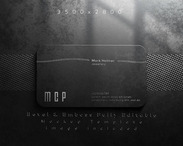 Luxury Business Card Mockup with Gold and Silver bevel effect selectable background options