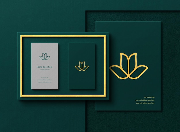 Luxury business card mockup within the box