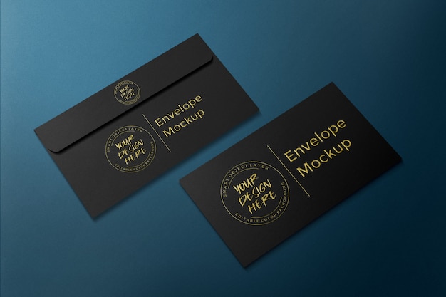 luxury business envelope gold embossed mockup template