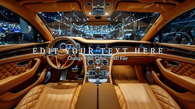 PSD luxury car interior inside modern car background