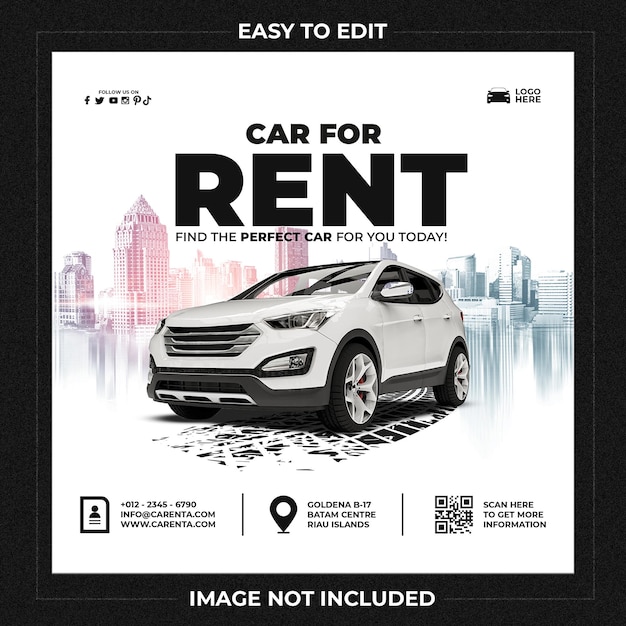 Luxury car rental social media and instagram post design