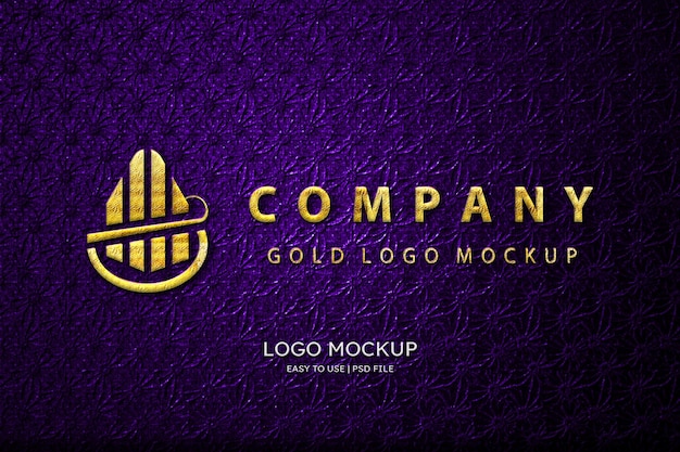 Luxury cardboard gold logo mockup