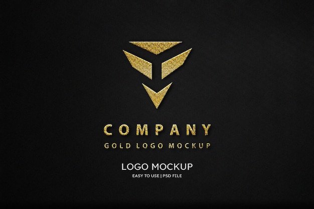 Luxury cardboard gold logo mockup