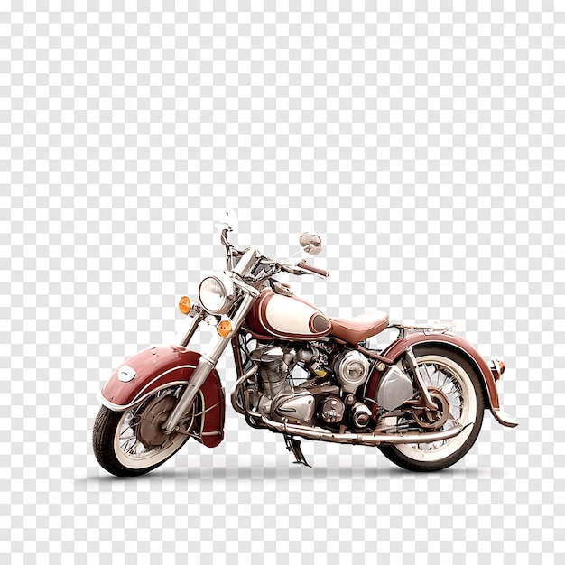 PSD luxury classic motorcycle isolated on a transparent background