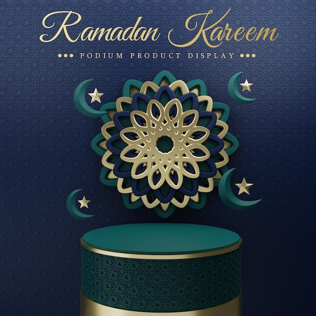 luxury colurful ramadan podium product display