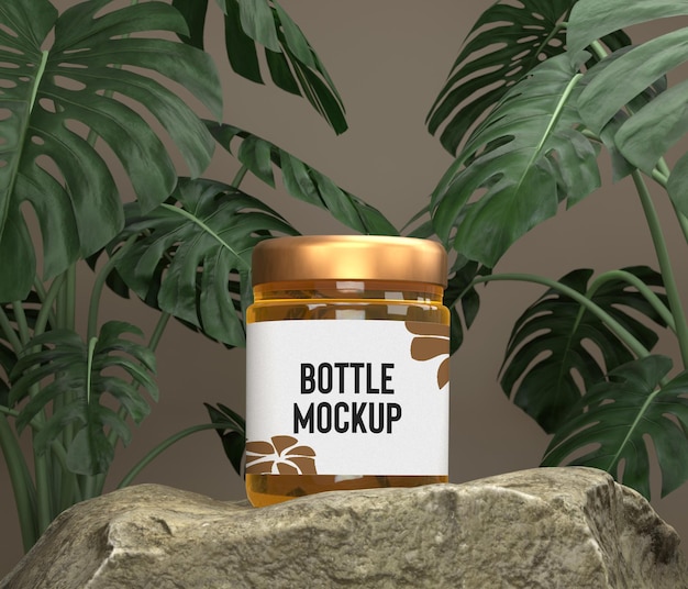 Luxury Cosmetic Jar Bottle Glass Mockup For Product Presentation