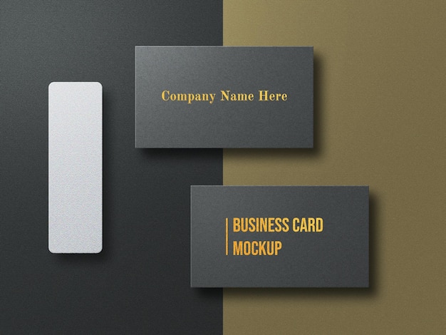 Luxury Dark Business Card Mockup With Gold Embossed Effect