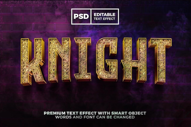 Luxury dark knight gold 3d editable text effect