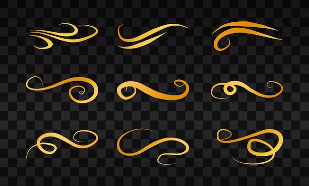 Luxury decorative underline design on transparent background