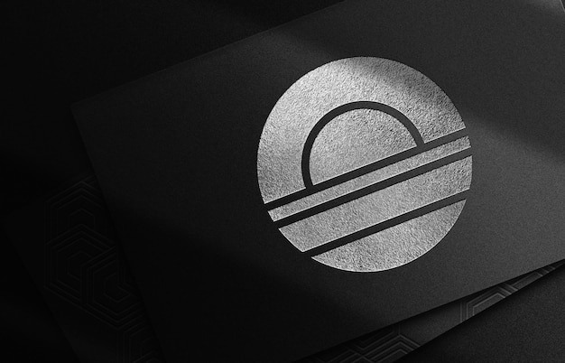 luxury embossed logo mockup  business card stack prespective