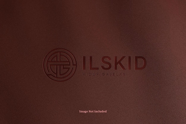 PSD luxury embossed red logo mockup on recycled paper  psd