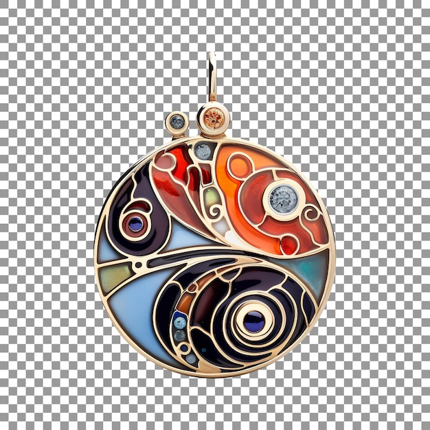 Luxury enamel pendant isolated on a transparent background