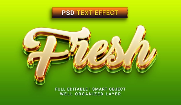 Luxury fresh 3d style text effect