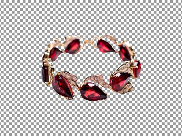 Luxury garnet bracelet isolated on a transparent background