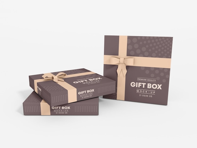 PSD luxury gift box branding mockup