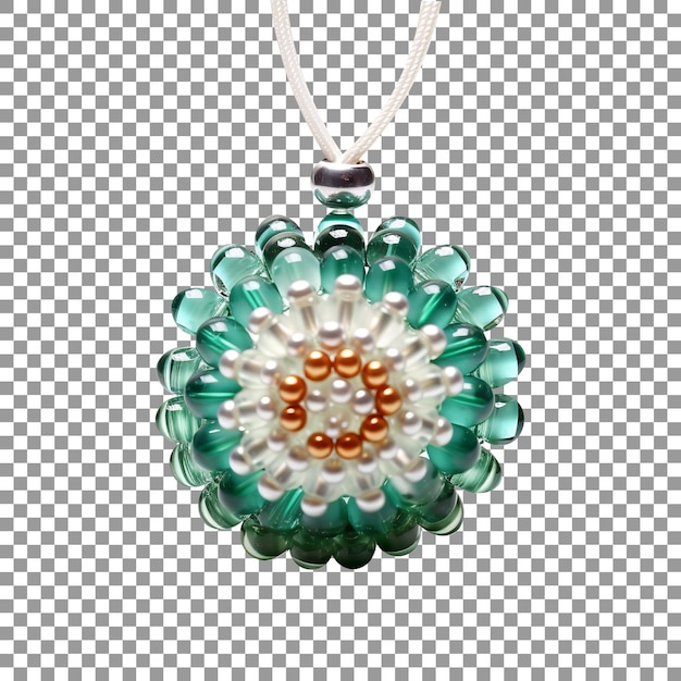 Luxury glass beads pendant isolated on a transparent background