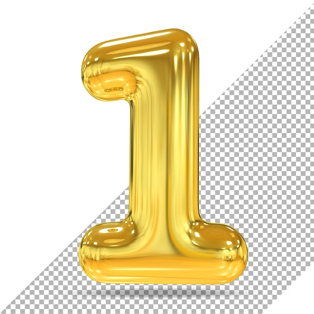 Luxury gold 3d number 1 balloons