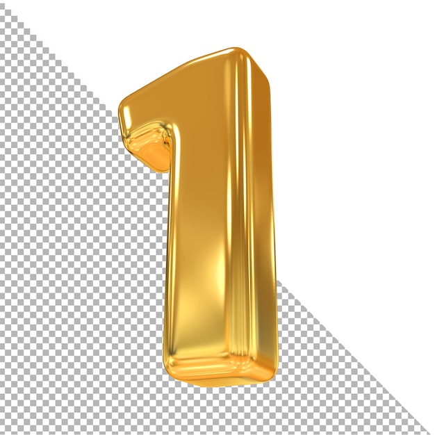 luxury gold 3d number 1