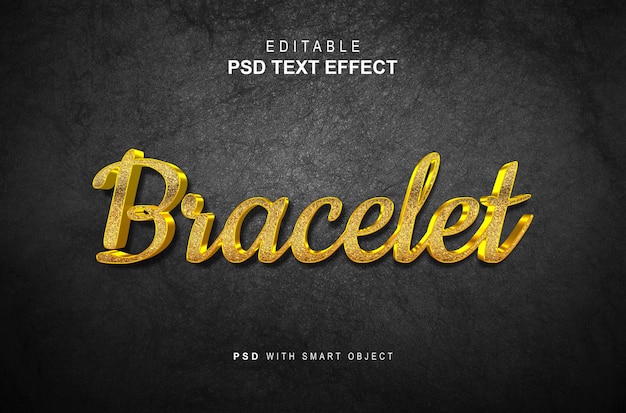 Luxury Gold Bracelet Text Effect