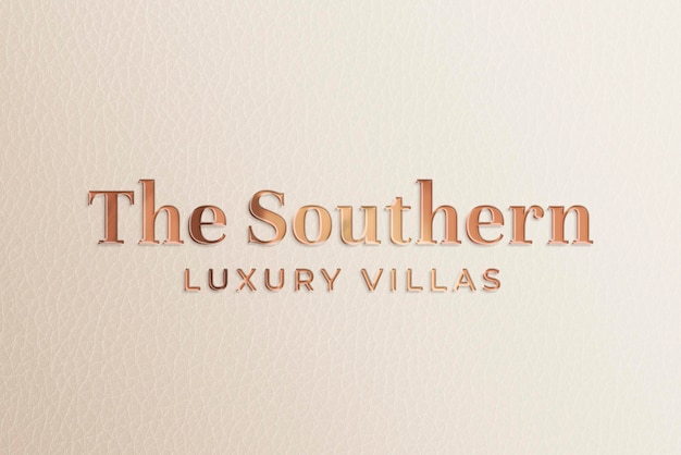 Luxury gold effect, hotel logo template in 3D modern design psd