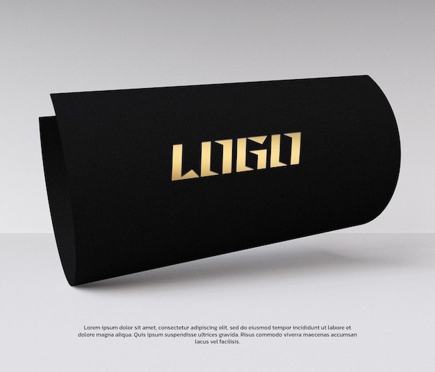 luxury gold logo in paper mockup 3d render premium psd