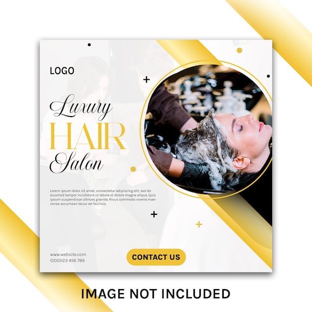 PSD luxury hair salon social post template