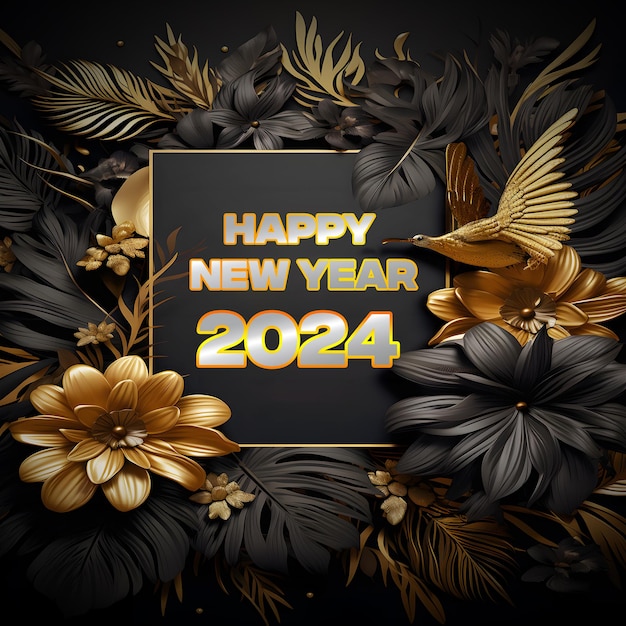 Luxury happy new 2024 year background