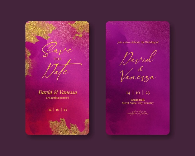 Luxury Indian wedding invitation card template for Instagram Stories