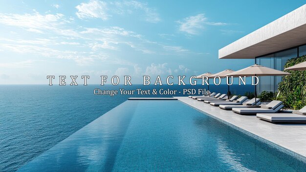 PSD luxury infinity pool with ocean view