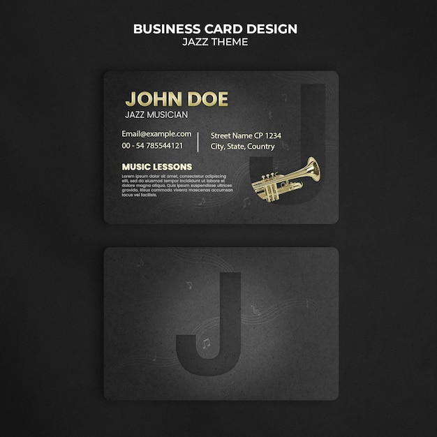 PSD luxury jazz music business card psd template