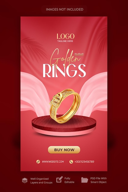 Luxury jewelry instagram story social media story template