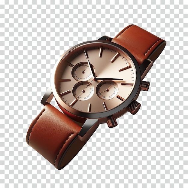 A luxury leather strips watch transparent background