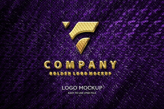 Luxury logo golden mockup wall