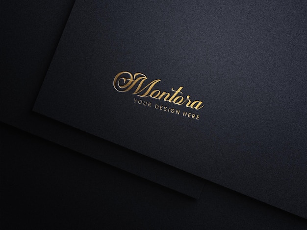 Luxury logo mockup on black background