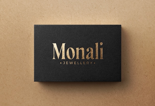 Luxury Logo Mockup on Black Business Card